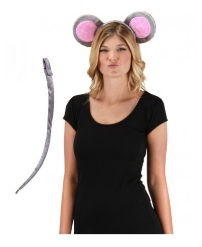 Costume Mouse EArs Tail Kit Gray Pink