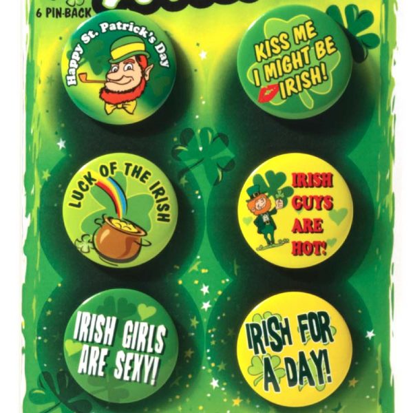 Round Metal St Patrick Buttons