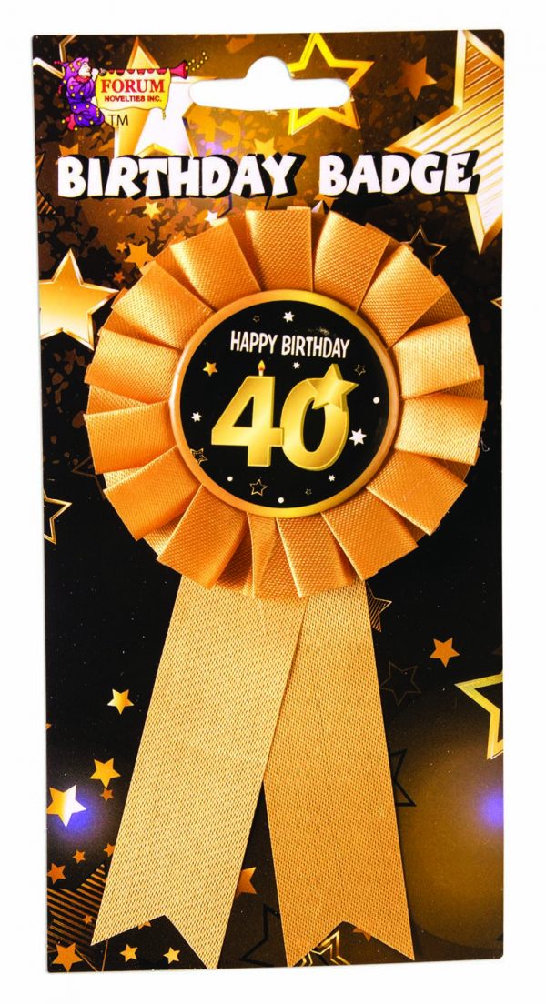 40th Birthday Ribbon Rosette Pin
