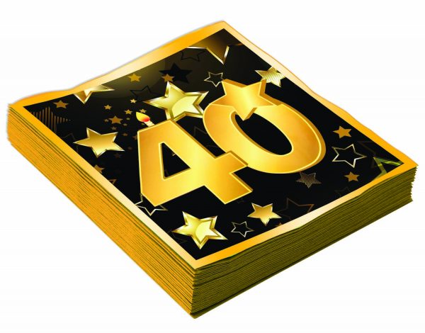 40th Birthday 13" Square Lunch Napkins (16 Pack)