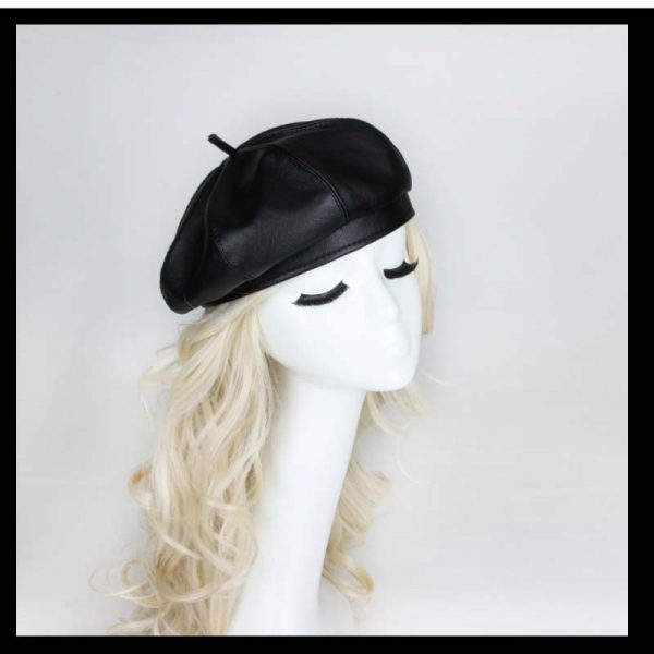 Pleather Fabric Beret Hat Tam French Artist