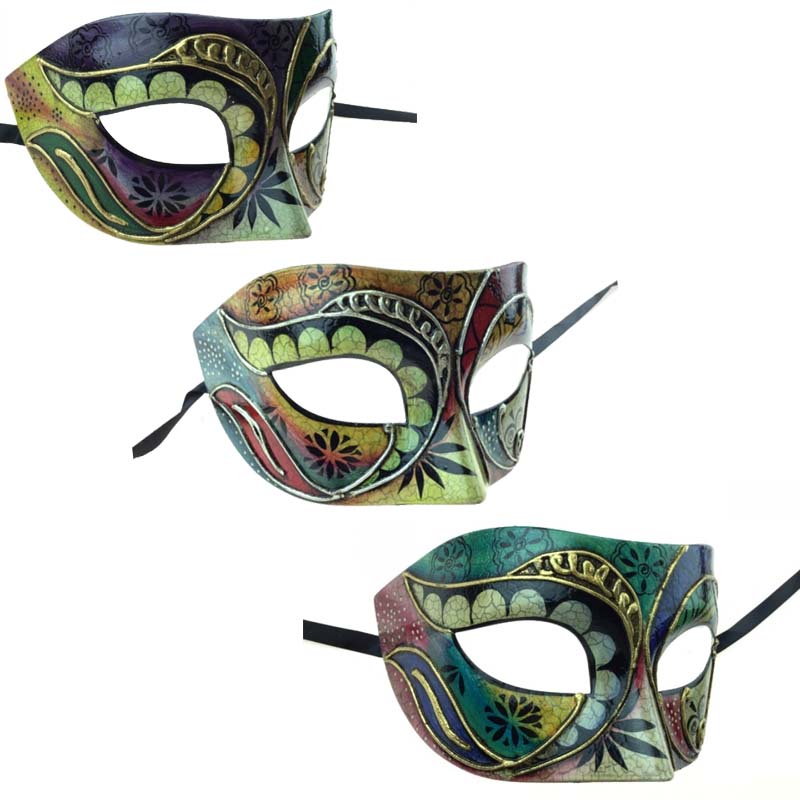 Painted Design Venetian Half Mask
