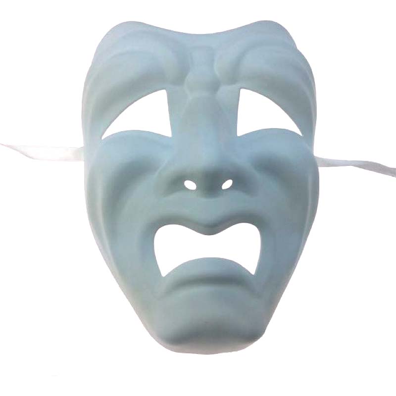 White Blank Comedy n Tragedy Full Face Mask - Cappel's