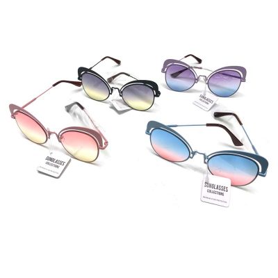 Outlined Ocean-lens Sunglasses with Eyebrows