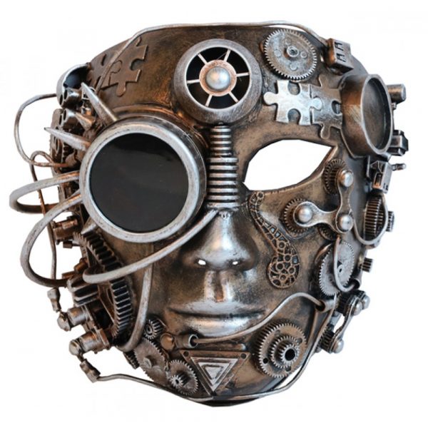 Deluxe Trimmed Plastic Steampunk Face Mask