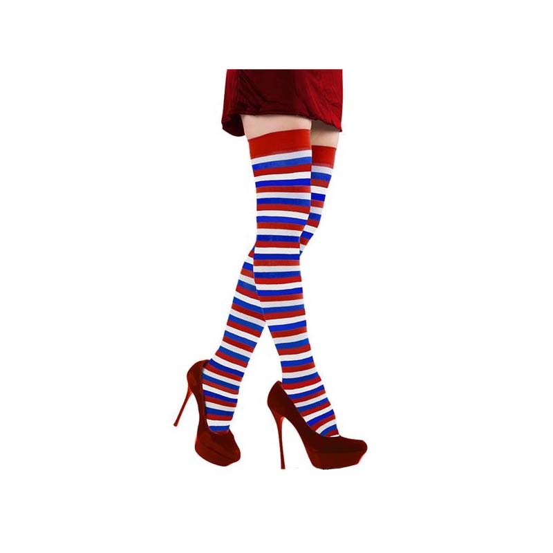Patriotic Striped Leggings Red White Blue - Cappel's