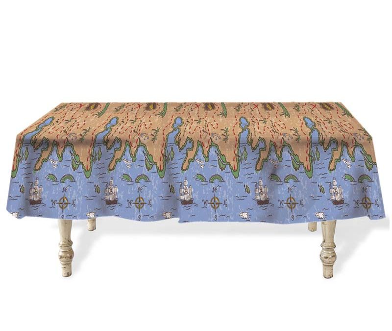 Plastic Printed Treasure Map Table Cover