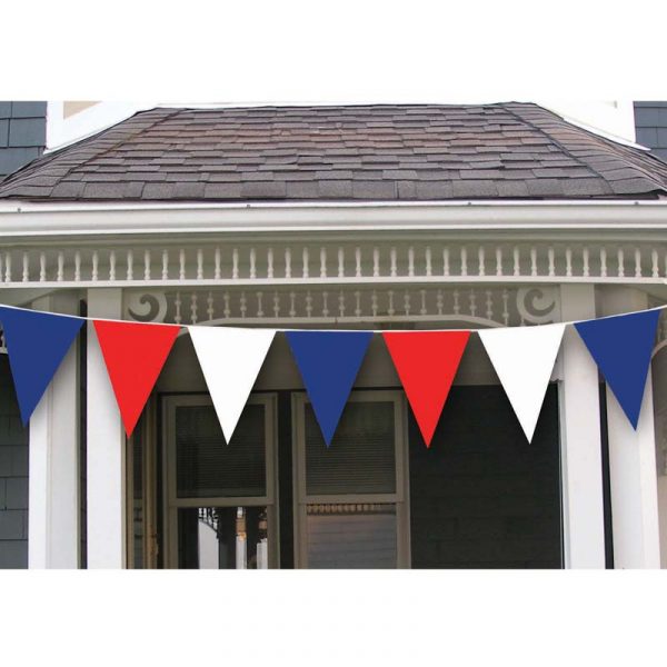 30' Red, White & Blue Pennant String