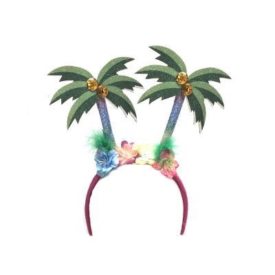 Glittered Luau Palm Tree Headband