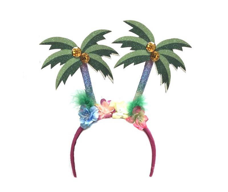 Glittered Luau Palm Tree Headband