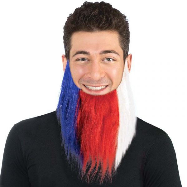 Patriotic Long Red White Blue Beard