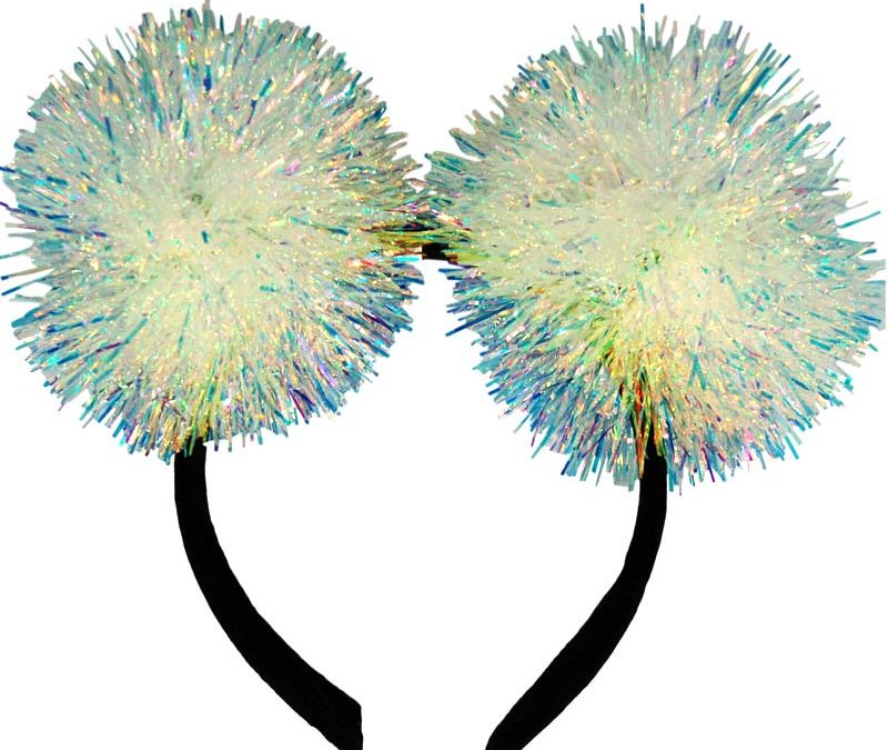 Iridescent Snowball Tinsel Headband