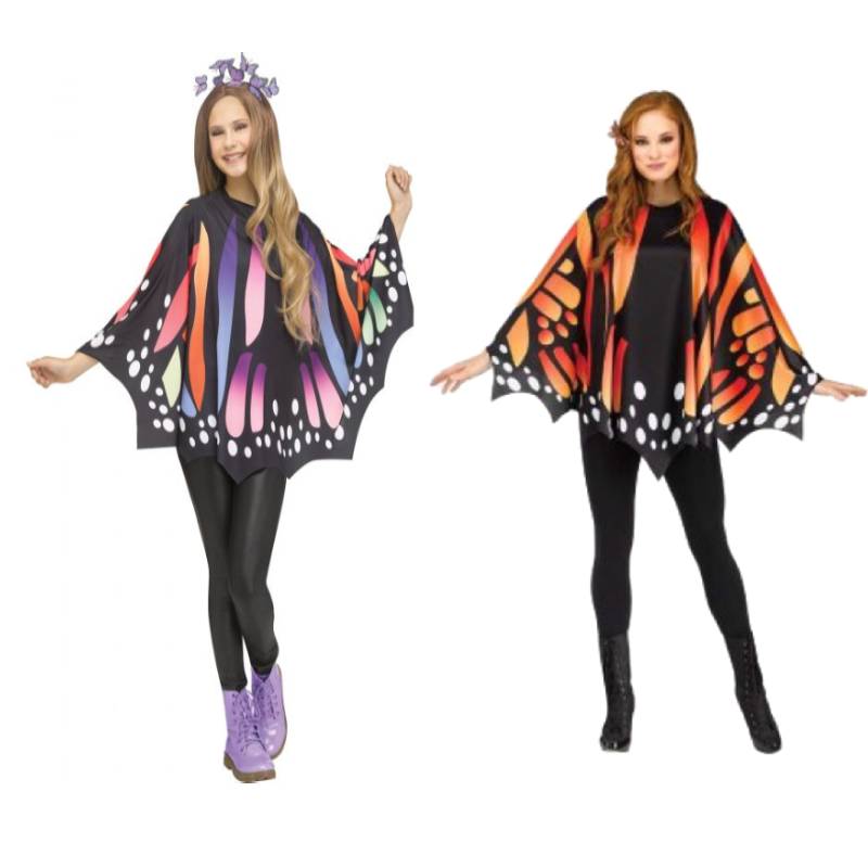 Adult Monarch Butterfly Poncho Costume One Size 