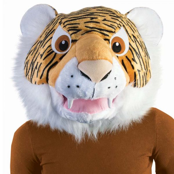 Giant Plush Tiger Head Mascot Mask