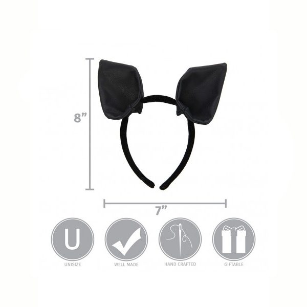 Black Fabric Flying Bat Ears Headband