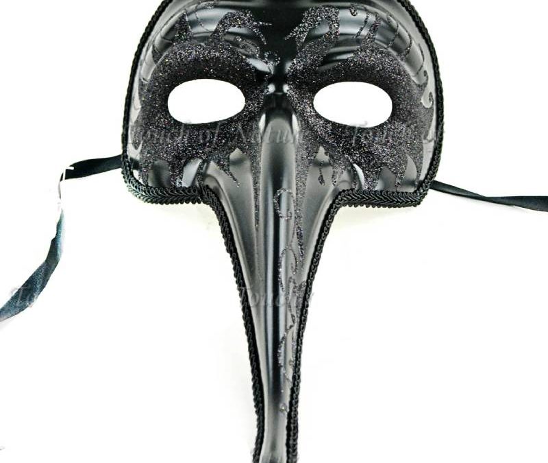 Venetian Glittered Long Nose Face Mask