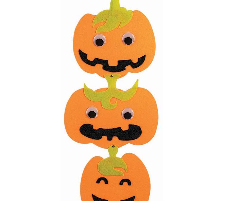 26 Inch Felt Hanging Stacking Jack-O-Lanterns