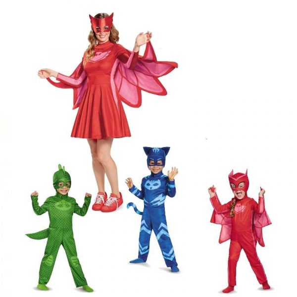 PJ Masks Adult and Child Costumes Owlette, Gekko, and Catboy