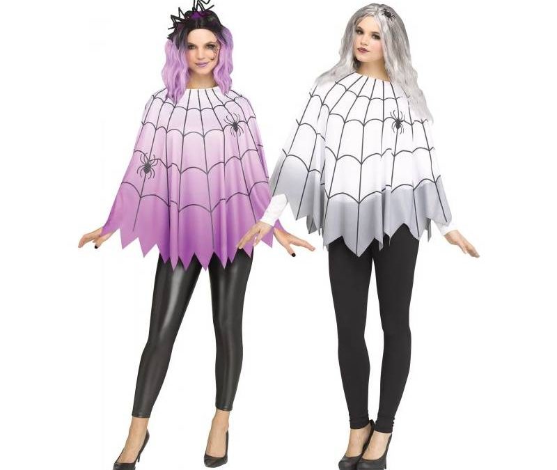 Spider Web Poncho Adult Halloween Costume