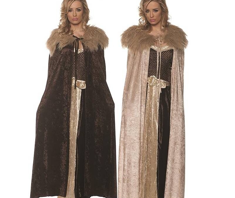 Renaissance Cape with Faux Fur Collar