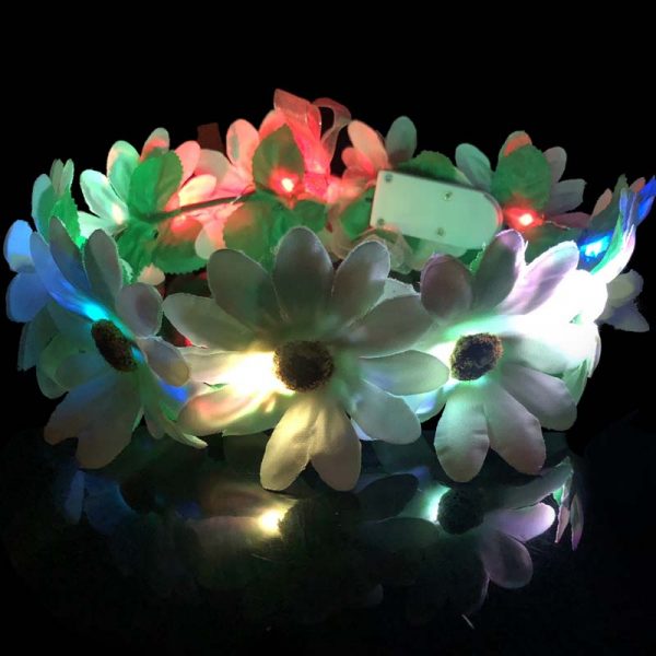 Party Light-Up Silk Flower Halo Headpiece