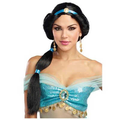 Harem Princess Jasmine-Style Black Wig