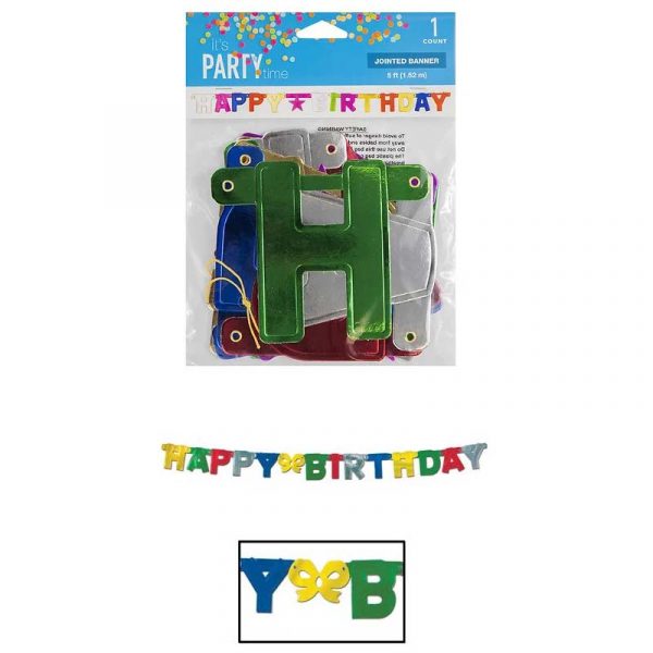 Happy Birthday Foil Letter Jointed Banner