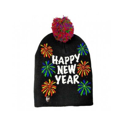 Happy New Year Light-up Fireworks Knit Hat