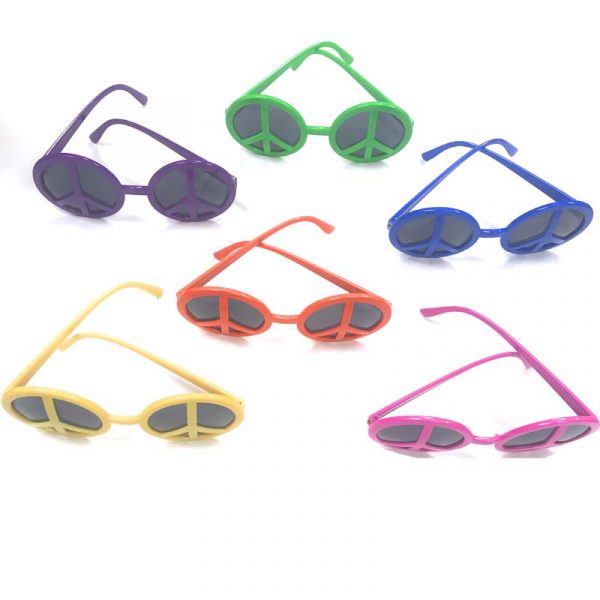 Solid Neon Color Peace Sign Sunglasses