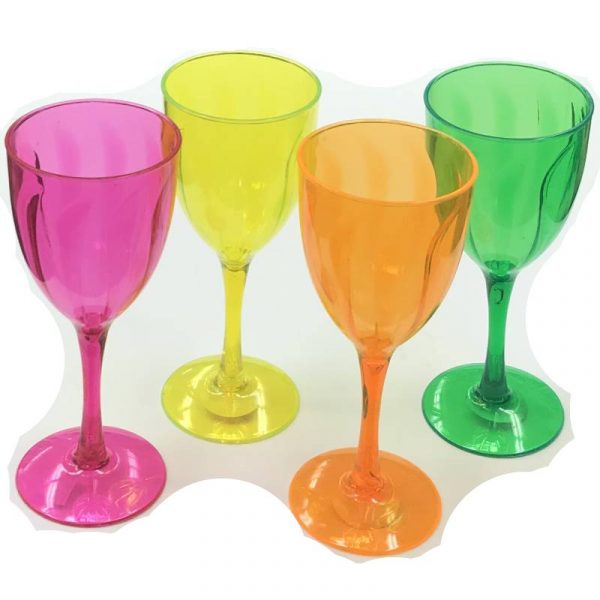 8 Inch Translucent Plastic Wine Goblet Glass