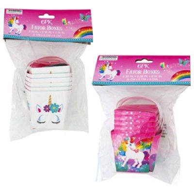 Unicorn Small Cardboard Party Favor Boxes
