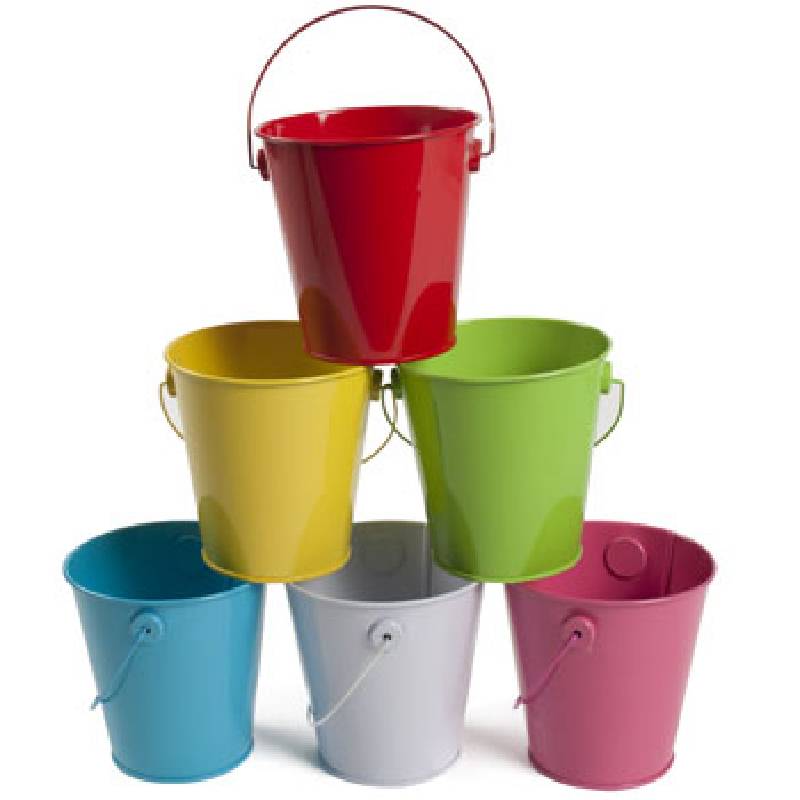 Metal Pail Container w Handle
