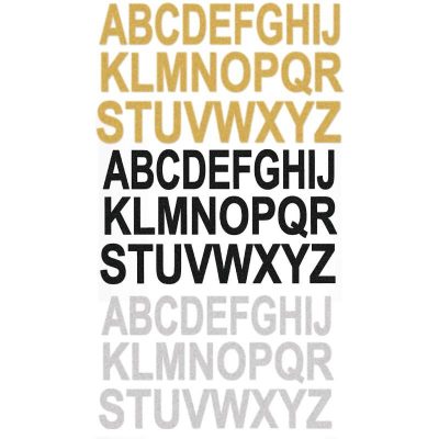 Big Font Alphabet Letter Stickers, Caps, 3-inch, 82-Count, Metallic Gold