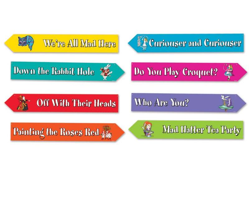 Alice in Wonderland Assorted Street Sign Cutouts