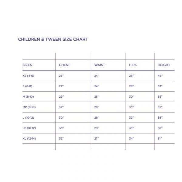 Size Chart CC Child