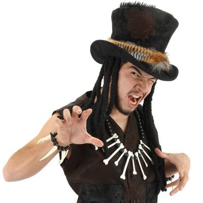 Plush top Hat w Dreads - Witch Doctor