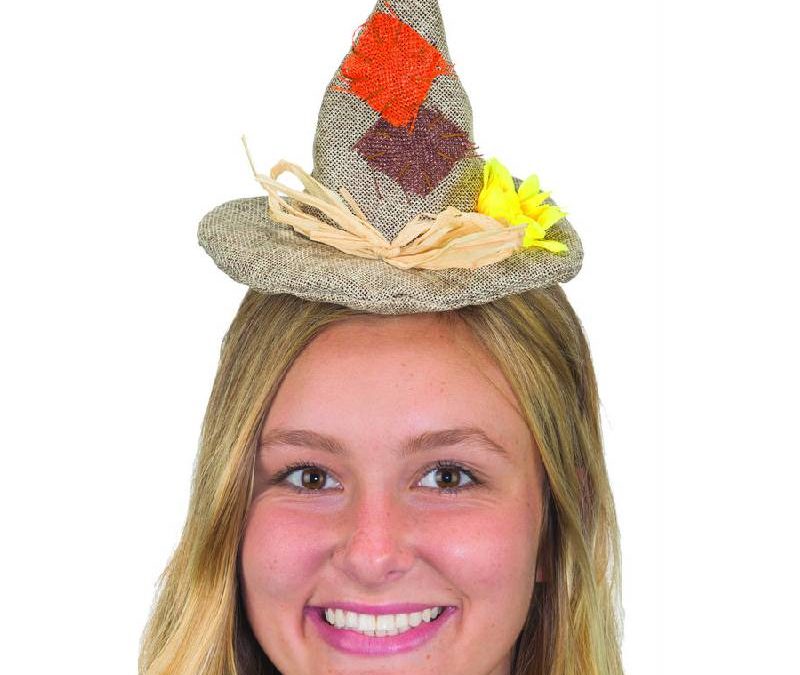 Burlap Mini Scarecrow Hat Headband w Sunflower