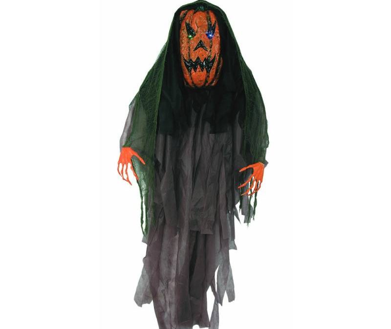 Light-Up Giant Head Hanging Scary Jack-O-Lantern