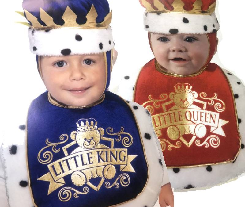 Little King Little Queen Bib and Crown Set