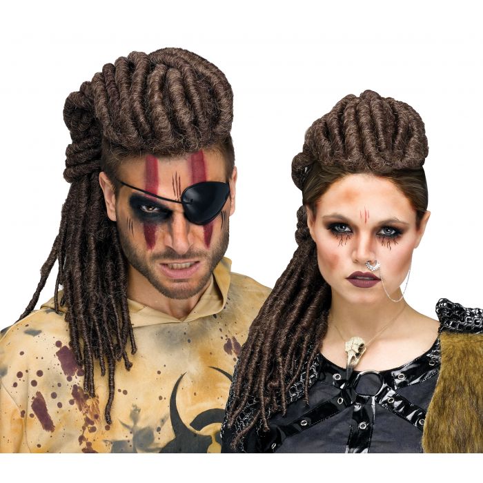 Adult Deluxe Dread Mohawk Warrior Wig Cosplay Halloween Costume Accessory 
