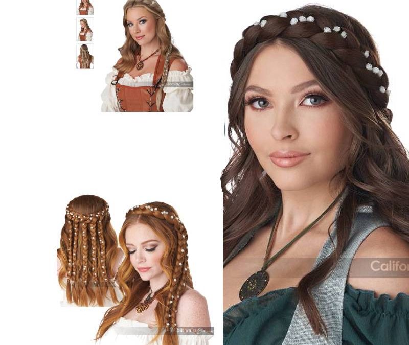 Halo Braids w Attached Flowers