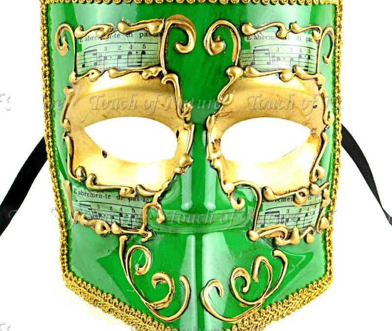Costume Venetian Mask w Musical Notes