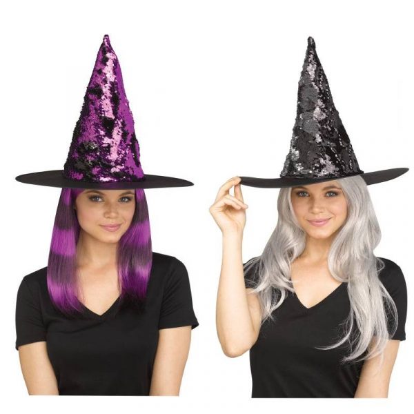 Costume Flip Sequin Witch Hat