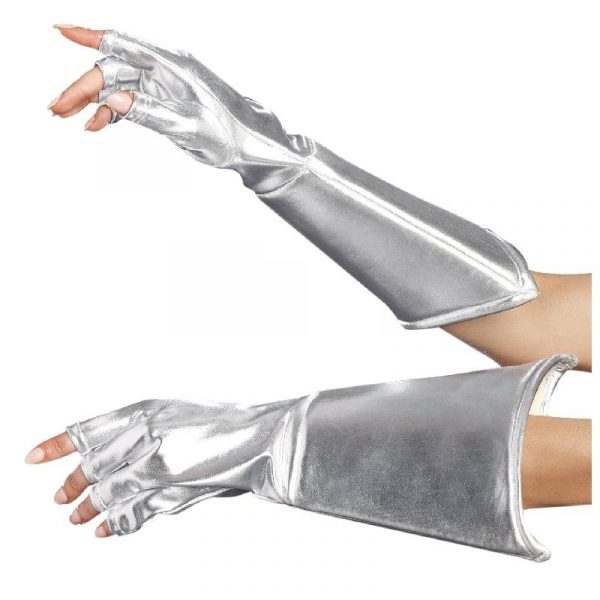 Metallic Fabric Medieval Galaxy Gauntlet Gloves