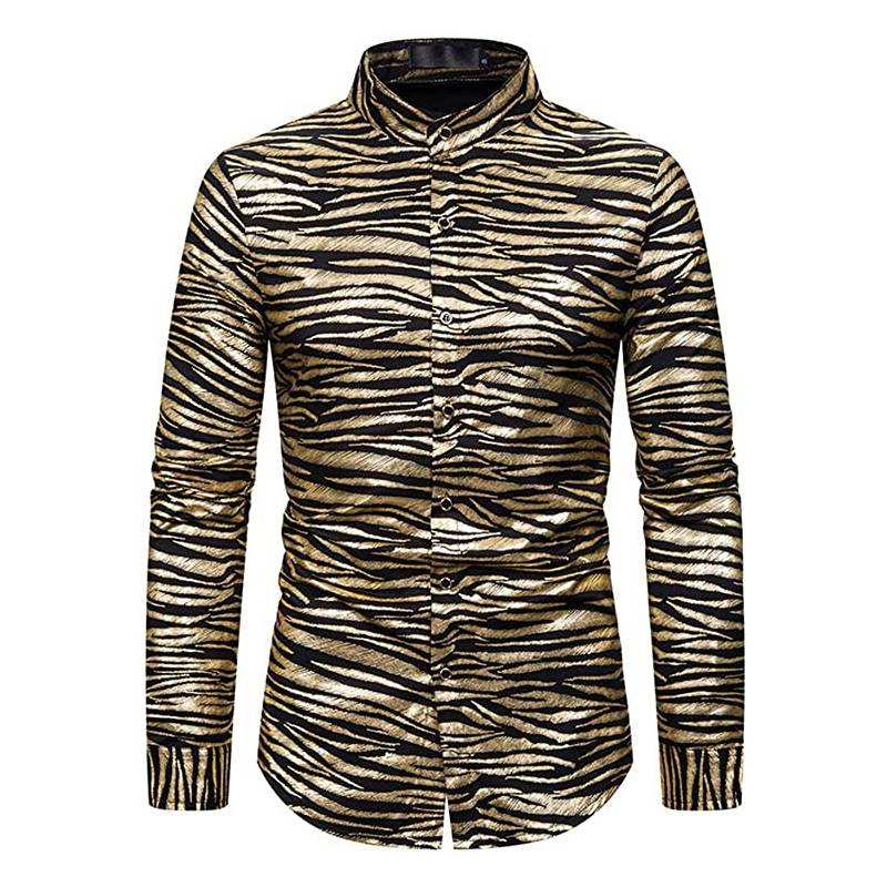 Tiger Stripe Gold Metallic Disco Shirt like Joe Exotic - Cappel's