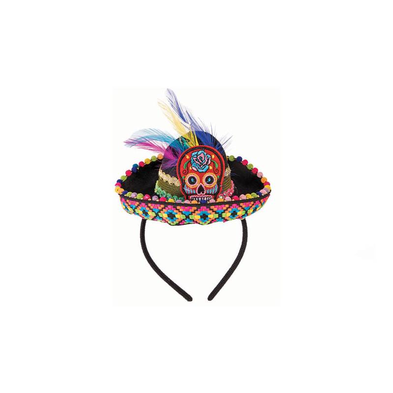 Costume Fabric Day of the Dead Sombrero Headband