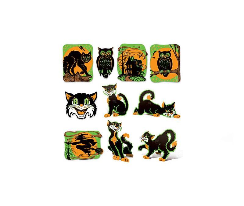 Halloween Vintage Assorted Fluorescent Cutouts