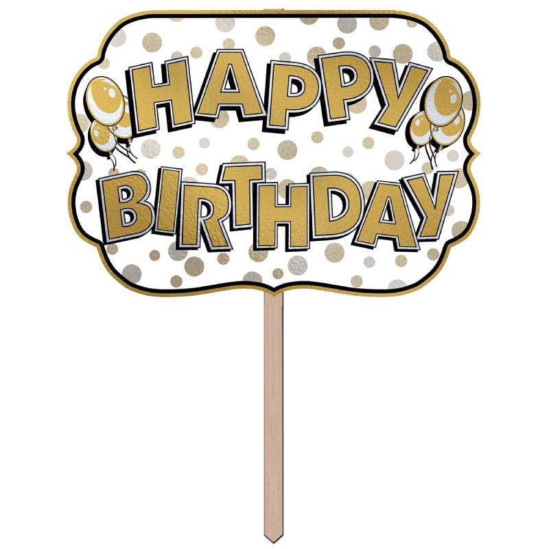 Foil Happy Birthday Yard Sign