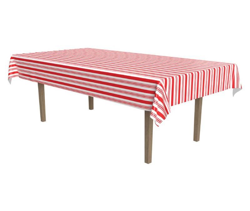 Peppermint Red/White Striped Table Cover