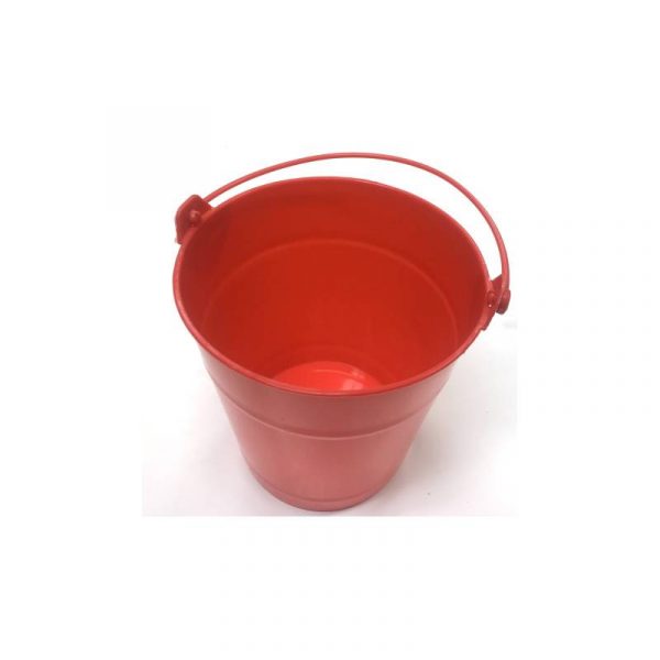 Red Plastic Bucket with Handle